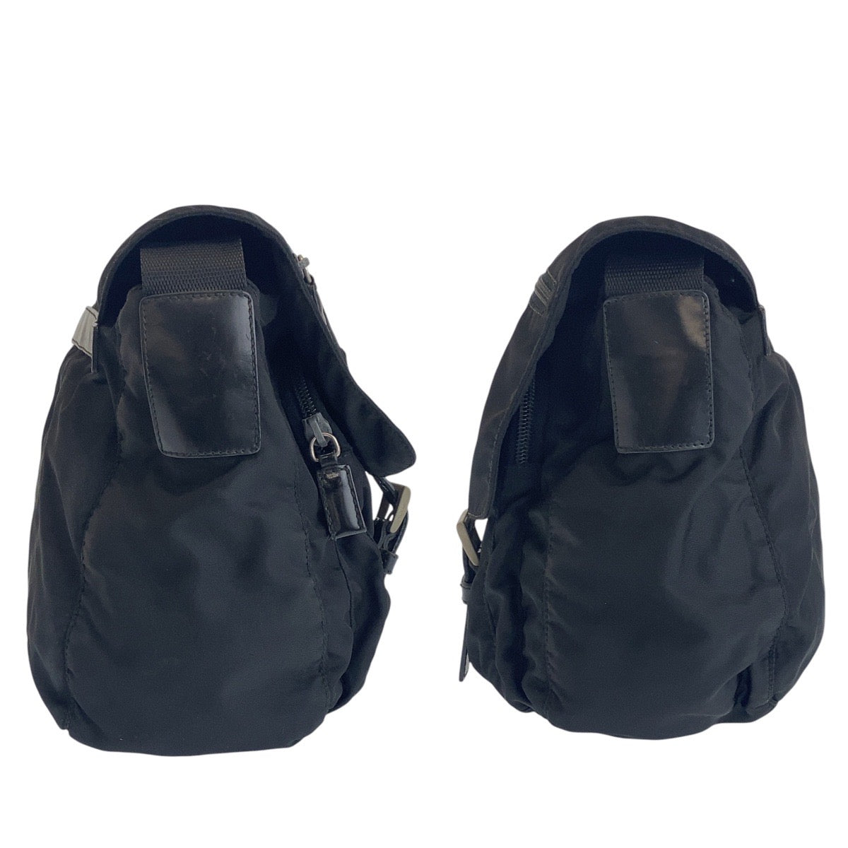 PRADA Shoulder Bag Nylon black Test Triangle With logo
