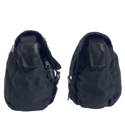 PRADA Shoulder Bag Nylon black Test Triangle With logo