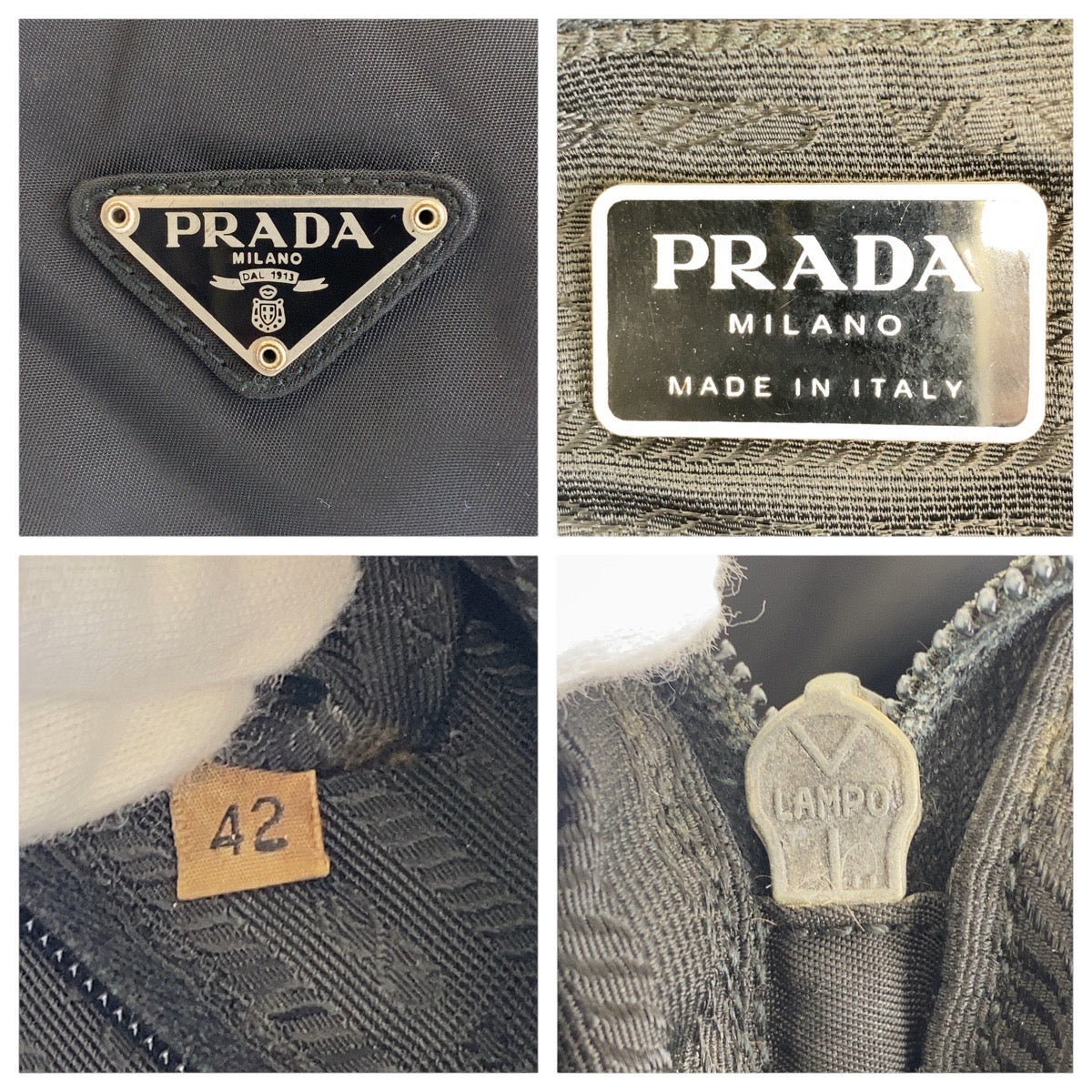 PRADA Shoulder Bag Nylon black Test Triangle With logo