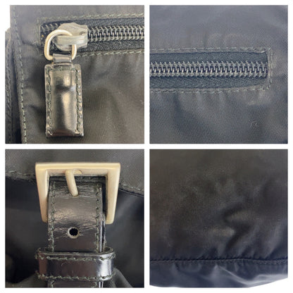 PRADA Shoulder Bag Nylon black Test Triangle With logo