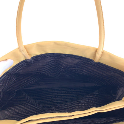 PRADA Tote Bag Nylon Yellow SilverMetal Test Triangle With logo