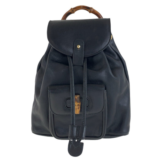 GUCCI Backpack 003 3444 0030 leather black Bamboo