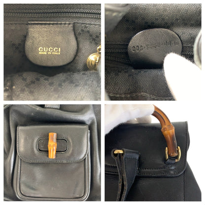GUCCI Backpack 003 3444 0030 leather black Bamboo