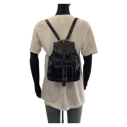 GUCCI Backpack 003 3444 0030 leather black Bamboo