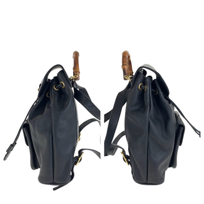 GUCCI Backpack 003 3444 0030 leather black Bamboo