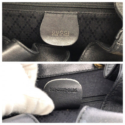 GUCCI Backpack 003 2058 0016 leather Black Brown Bamboo Old Gucci