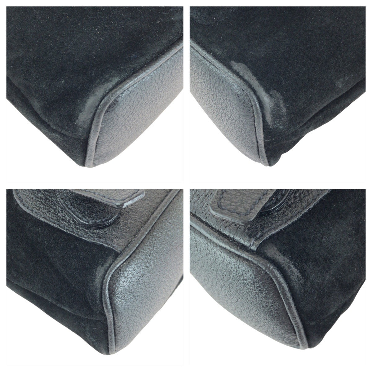 GUCCI Backpack 003 1705 Suede Black GoldMetal Bamboo