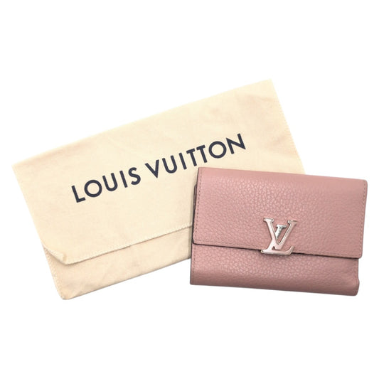 LOUIS VUITTON Tri-fold wallet M62156 leather pink Portefeuille Capsine
