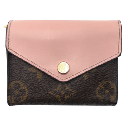 LOUIS VUITTON Tri-fold wallet M62933 PVC Brown Pink Rose Ballerone Monogram Portefeuille Zoe