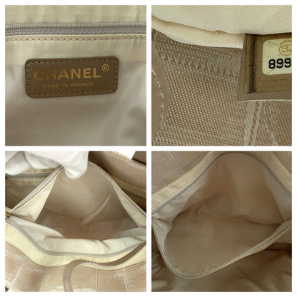 CHANEL Tote Bag canvas beige New travel line