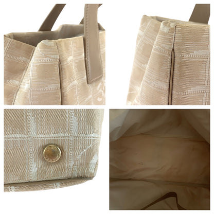 CHANEL Tote Bag canvas beige New travel line
