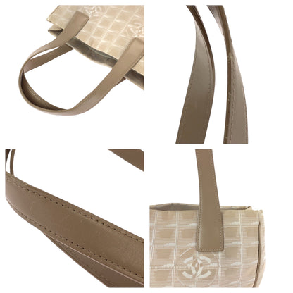 CHANEL Tote Bag canvas beige New travel line
