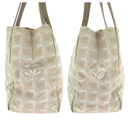 CHANEL Tote Bag canvas beige New travel line