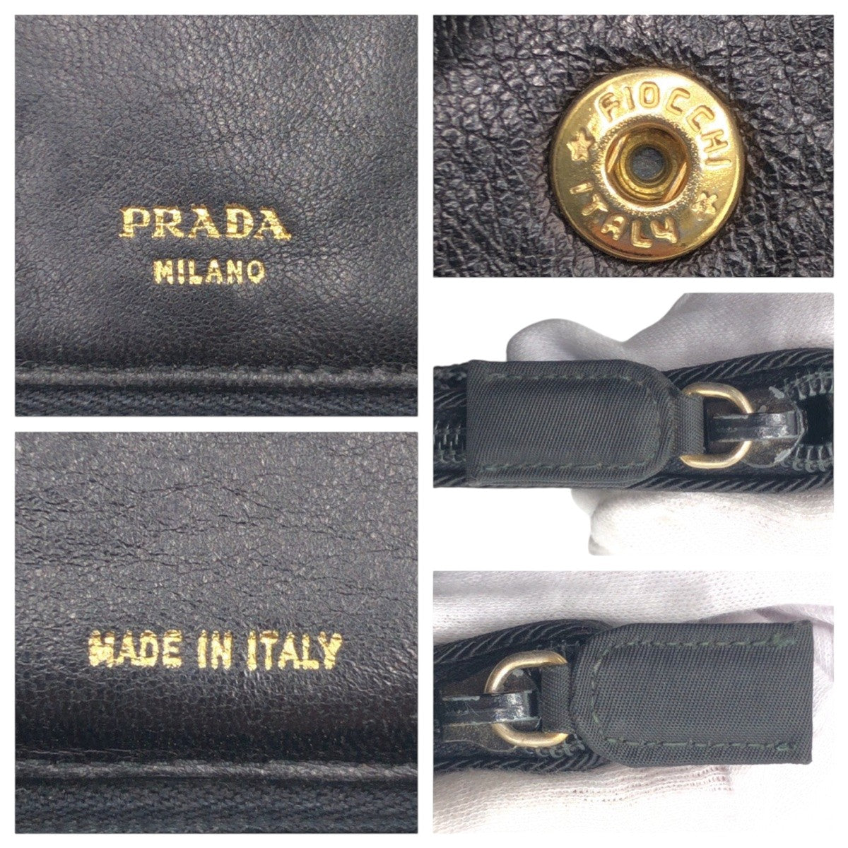 PRADA Bifold Wallet Nylon Black black