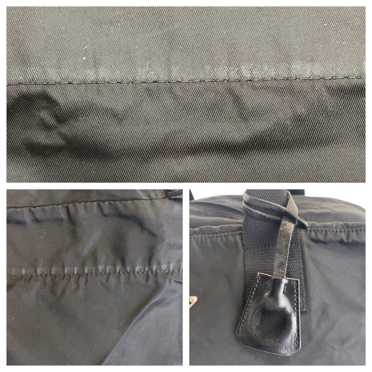 PRADA Boston Duffel bag Nylon black Test Triangle With logo