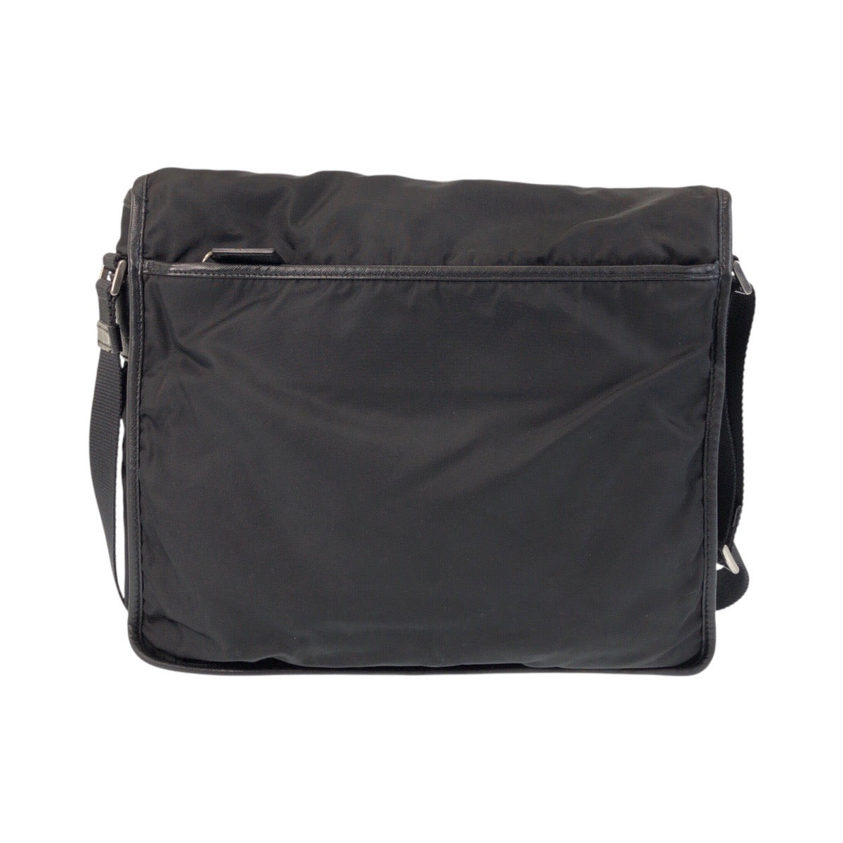 PRADA Shoulder Bag Nylon Black SilverMetal Test Triangle With logo