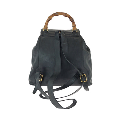 GUCCI Backpack 003 2058 0016 leather Black Brown Gold Metal Bamboo