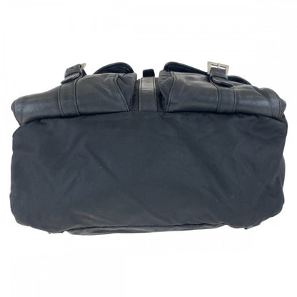 PRADA Backpack Nylon Black SilverMetal Test Triangle With logo