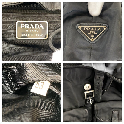 PRADA Backpack Nylon Black SilverMetal Test Triangle With logo