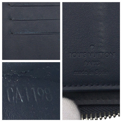 LOUIS VUITTON Long Wallet Purse N63549 PVC Navy Damier Anfini Zippy Wallet Vertical