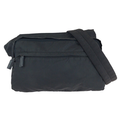 PRADA Shoulder Bag Nylon Black SilverMetal Test Triangle With logo