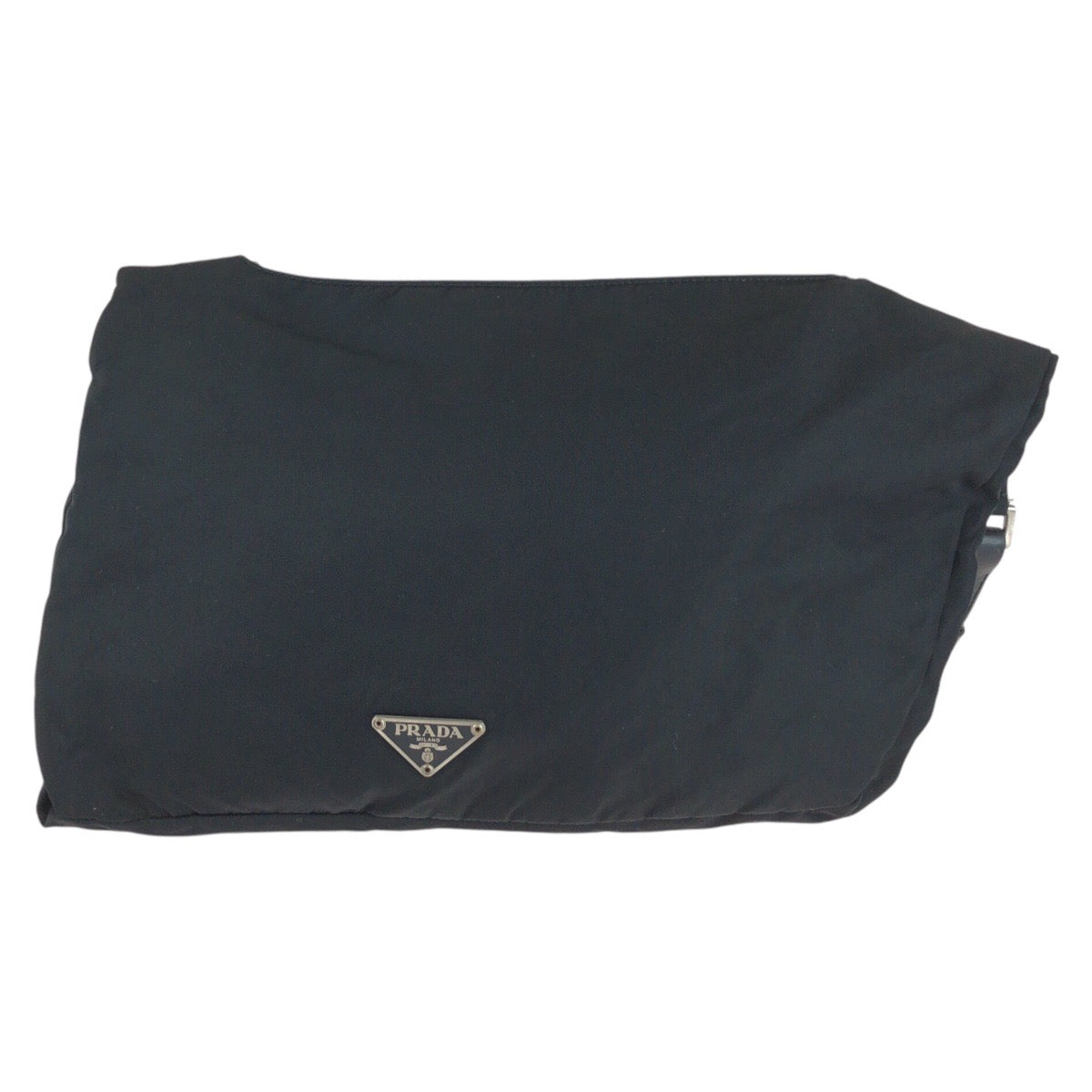 PRADA Shoulder Bag Nylon Black SilverMetal Test Triangle With logo