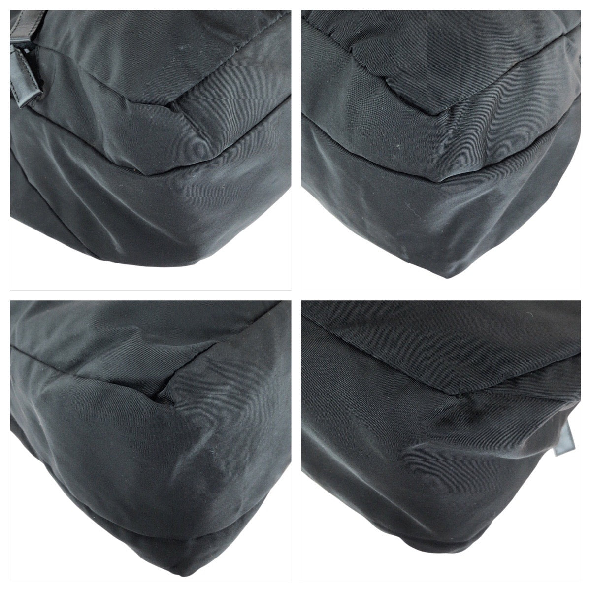 PRADA Shoulder Bag Nylon Black SilverMetal Test Triangle With logo