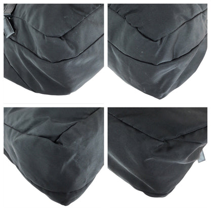 PRADA Shoulder Bag Nylon Black SilverMetal Test Triangle With logo