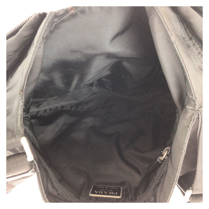 PRADA Shoulder Bag Nylon Black SilverMetal Test Triangle With logo