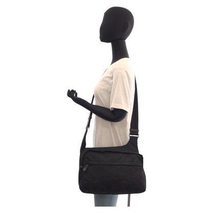 PRADA Shoulder Bag Nylon Black SilverMetal Test Triangle With logo