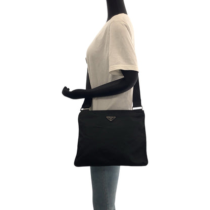 PRADA Shoulder Bag VA0053 Nylon black Test Triangle With logo