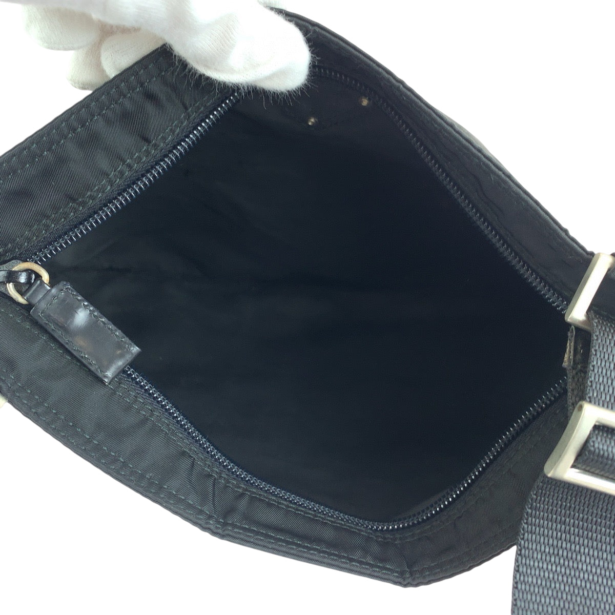 PRADA Shoulder Bag VA0053 Nylon black Test Triangle With logo