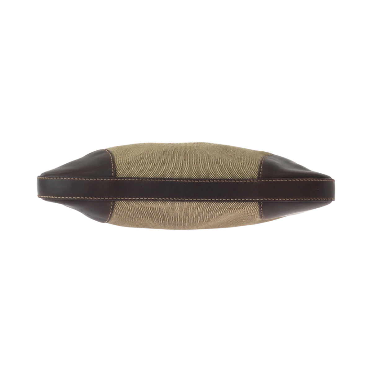 PRADA Shoulder Bag canvas Brown Silver Metal Logo jacquard