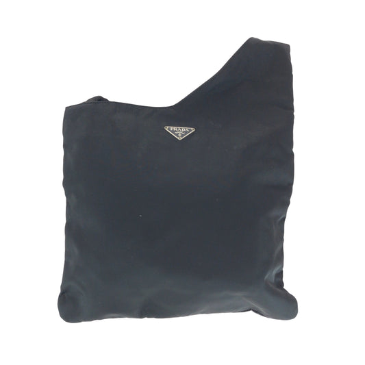 PRADA Shoulder Bag Nylon Black SilverMetal Test Triangle With logo