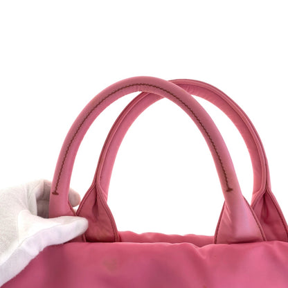 PRADA Tote Bag Nylon Red pink Test Triangle With logo