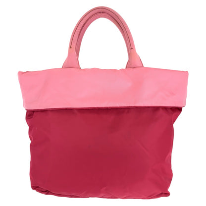 PRADA Tote Bag Nylon Red pink Test Triangle With logo