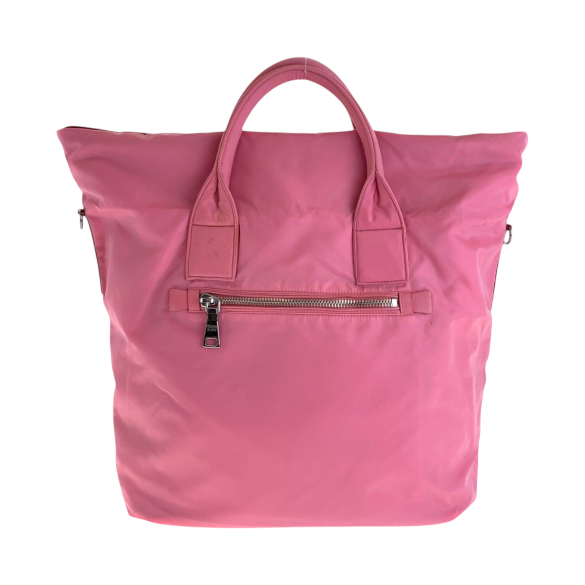 PRADA Tote Bag Nylon Red pink Test Triangle With logo