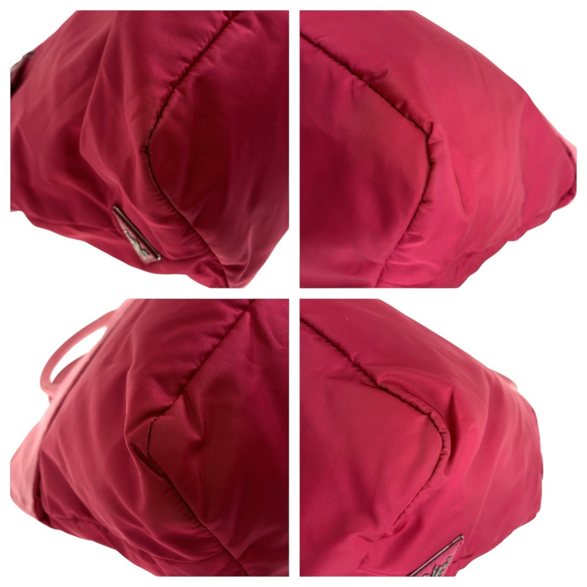 PRADA Tote Bag Nylon Red pink Test Triangle With logo