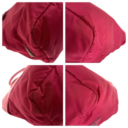 PRADA Tote Bag Nylon Red pink Test Triangle With logo
