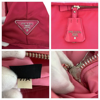 PRADA Tote Bag Nylon Red pink Test Triangle With logo