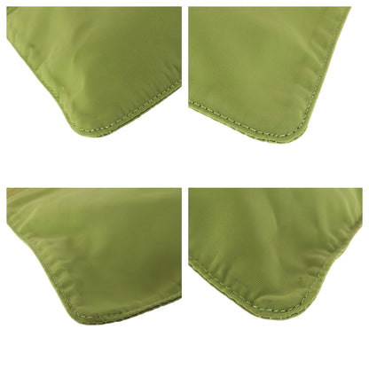 PRADA Shoulder Bag Nylon Light Green Gold Metal Test Triangle With logo