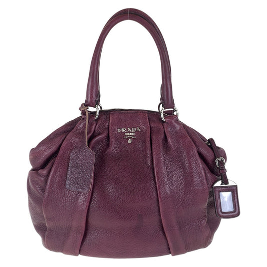 PRADA Tote Bag leather Purple SilverMetal Vitterodino