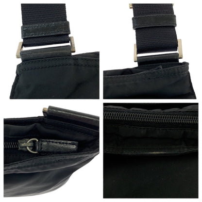 PRADA Shoulder Bag Nylon Black SilverMetal Test Triangle With logo