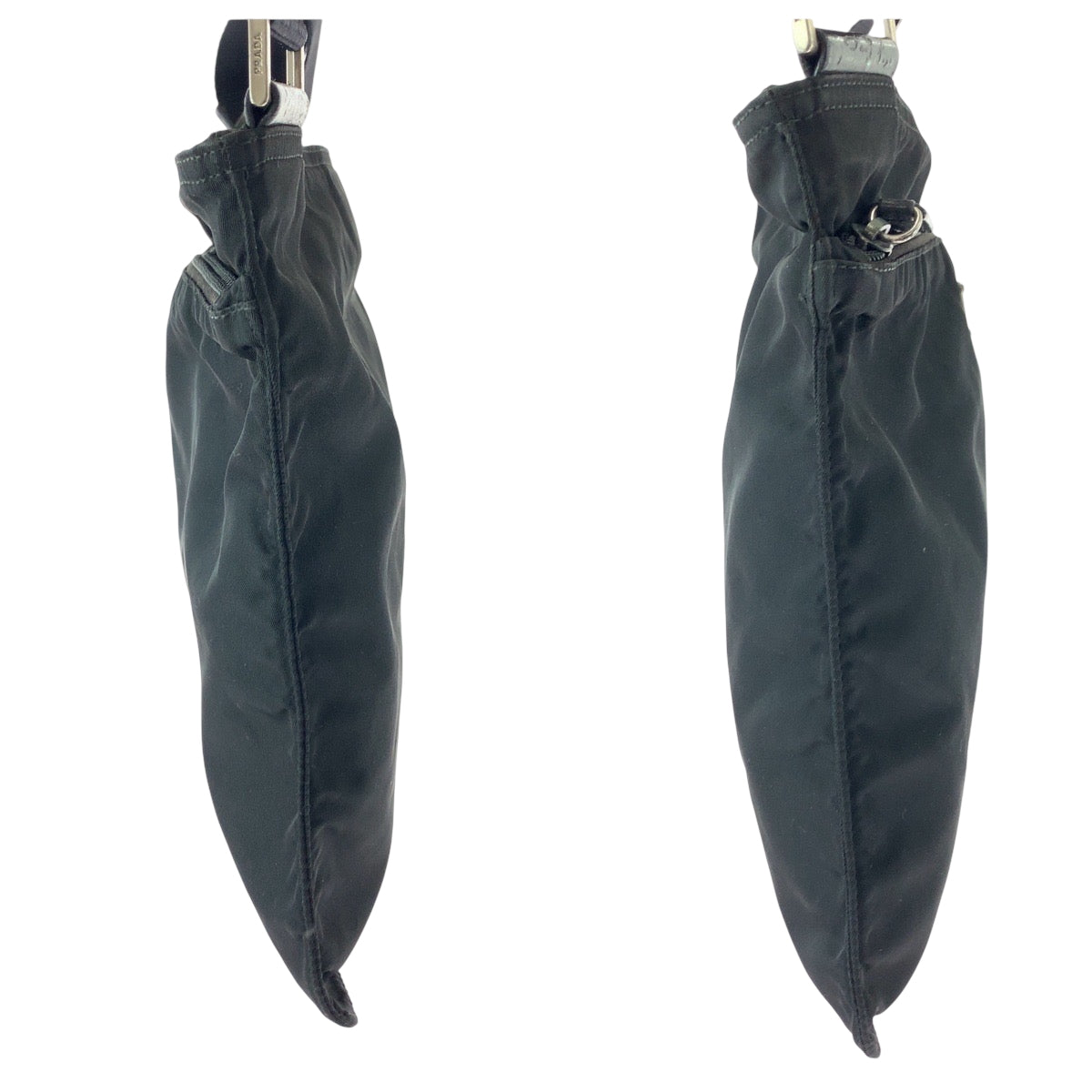 PRADA Shoulder Bag Nylon Black SilverMetal Test Triangle With logo