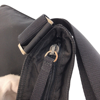 PRADA Shoulder Bag Nylon Black SilverMetal Test Triangle With logo