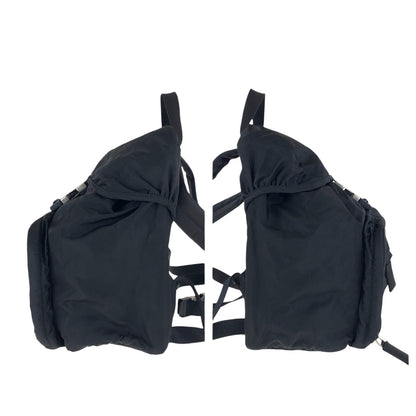 PRADA Backpack Nylon Black SilverMetal Test Triangle With logo