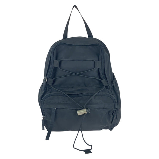 PRADA Backpack Nylon Black SilverMetal Test Triangle With logo