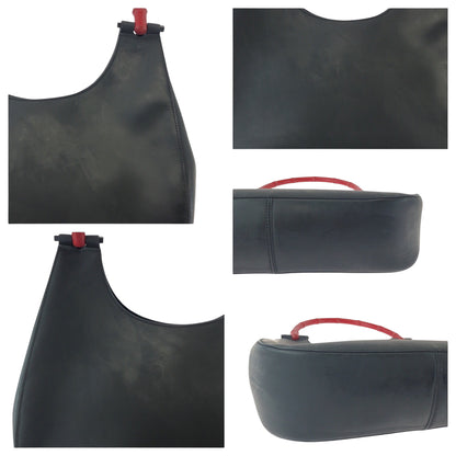 GUCCI Shoulder Bag 001 3709 leather Black Red SilverMetal Bamboo