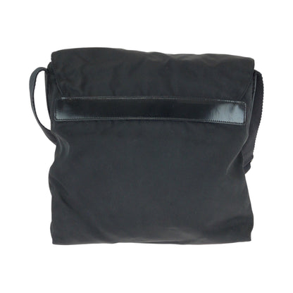 PRADA Shoulder Bag B5469F Nylon black Test Triangle With logo