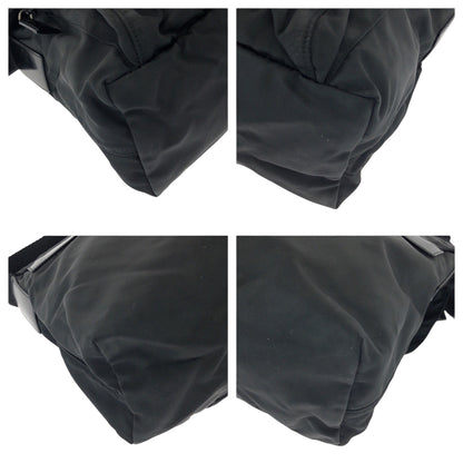 PRADA Shoulder Bag B5469F Nylon black Test Triangle With logo